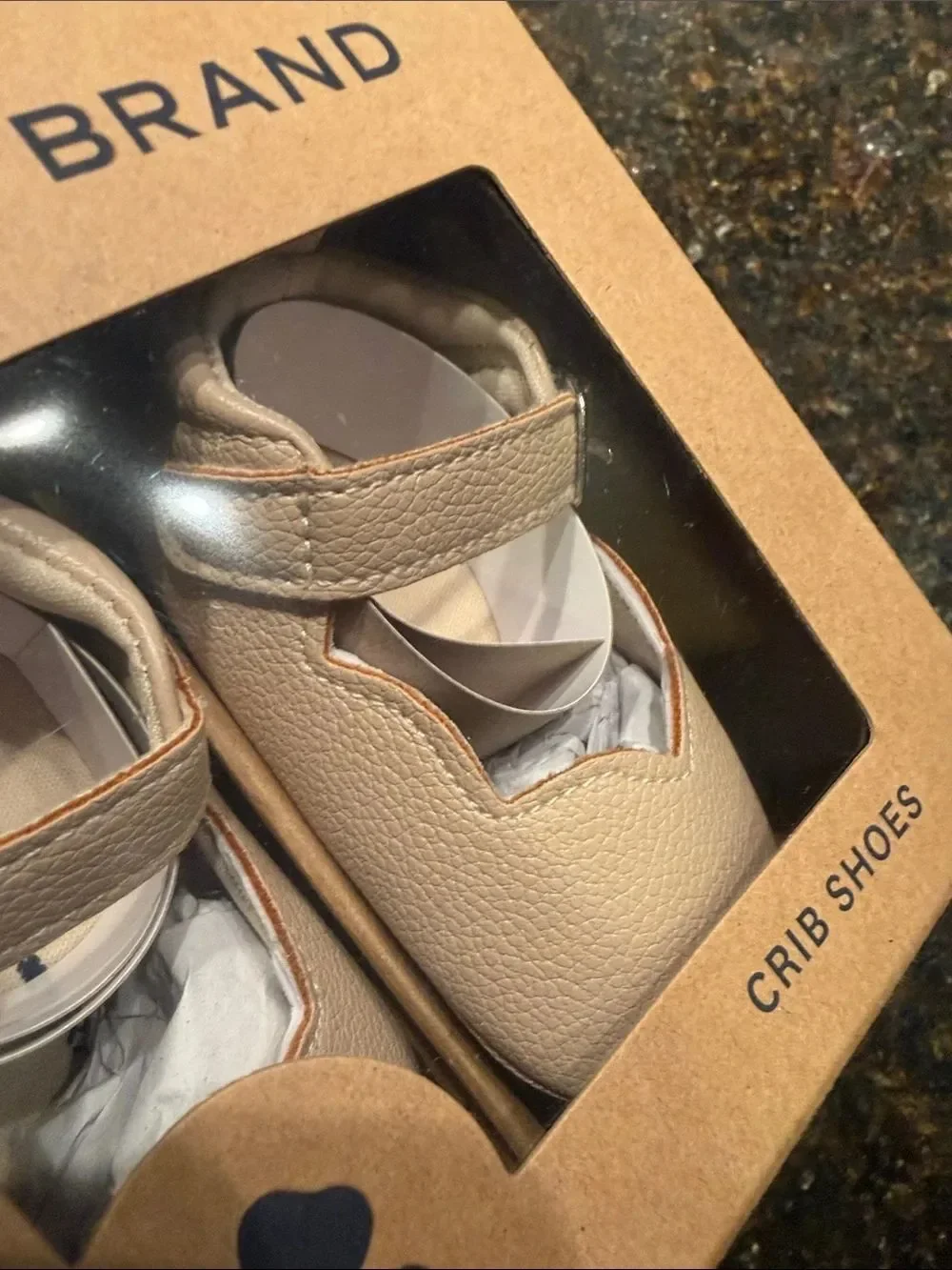 Lucky Brand Tan Crib Shoes with Strap - BRAND NEW - 3-6 Month Size 2 NWT